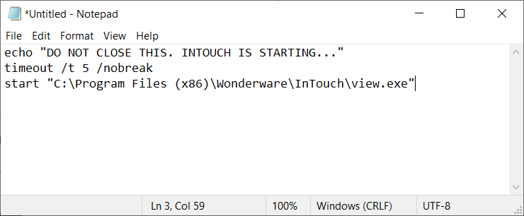 Automatically Launching an InTouch Application on Startup using a Batch ...