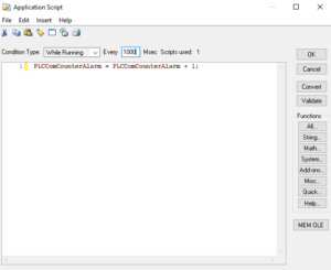 Configuring passive PLC heartbeat tag in Wonderware InTouch to monitor ...