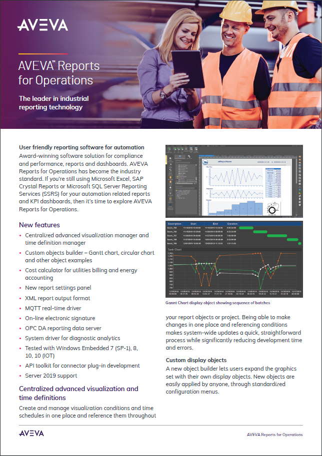 AVEVA Reports for Operations Industrial Software Solutions