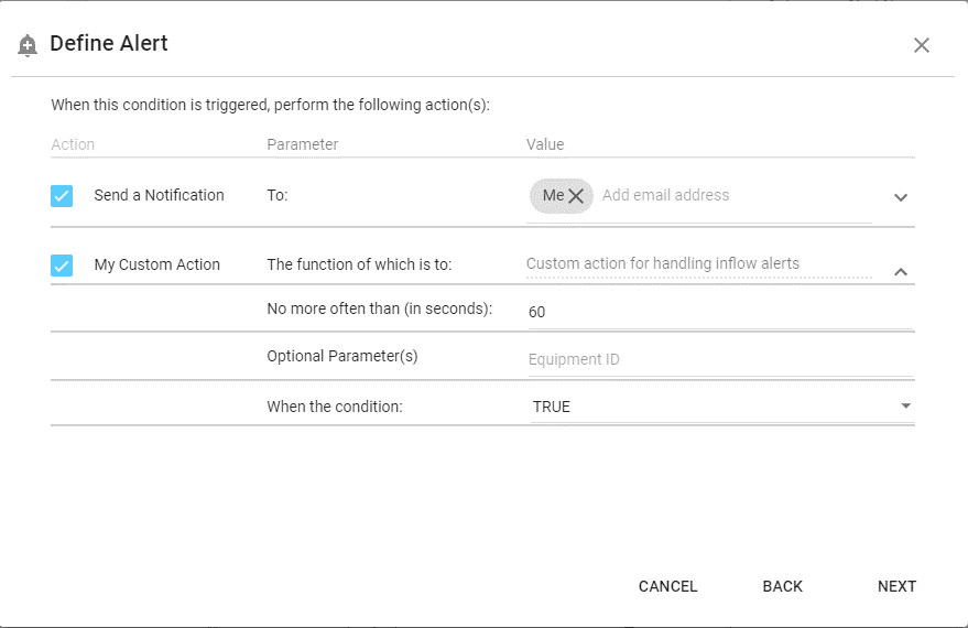 Insight Define Alert Custom